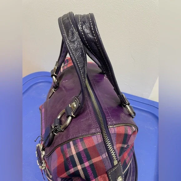 Coach Poppy Tartan Plaid Satchel - Gorgeous Purple! - Picture 7 of 13